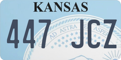 KS license plate 447JCZ