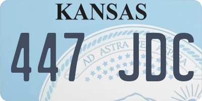 KS license plate 447JDC