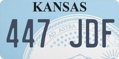 KS license plate 447JDF