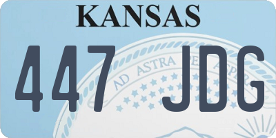 KS license plate 447JDG