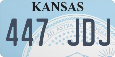 KS license plate 447JDJ