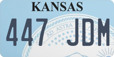 KS license plate 447JDM