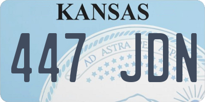 KS license plate 447JDN