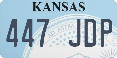 KS license plate 447JDP