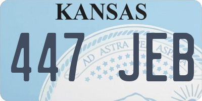 KS license plate 447JEB