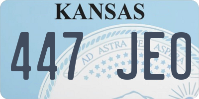 KS license plate 447JEO