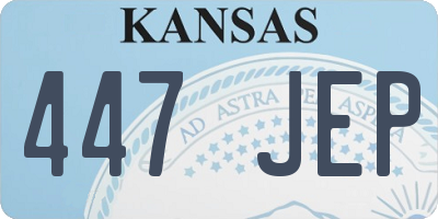 KS license plate 447JEP
