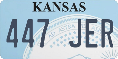KS license plate 447JER