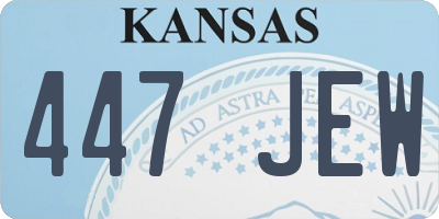 KS license plate 447JEW