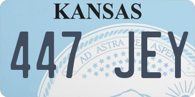 KS license plate 447JEY