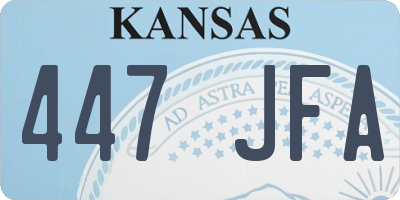 KS license plate 447JFA