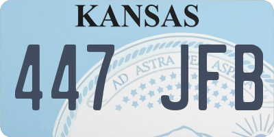 KS license plate 447JFB