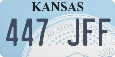 KS license plate 447JFF