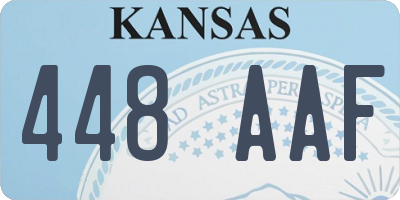 KS license plate 448AAF