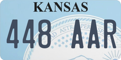 KS license plate 448AAR