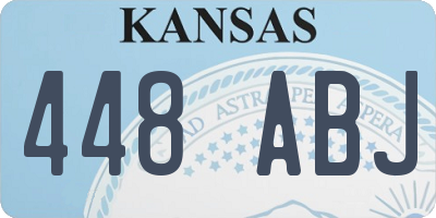 KS license plate 448ABJ