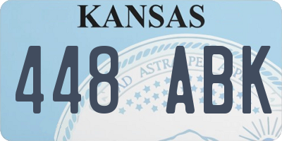 KS license plate 448ABK