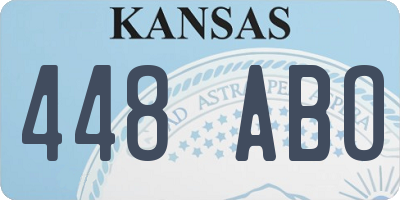 KS license plate 448ABO