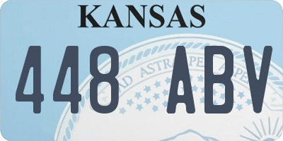 KS license plate 448ABV