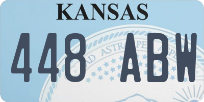 KS license plate 448ABW