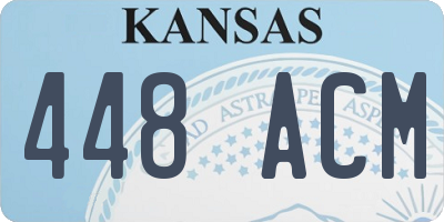 KS license plate 448ACM