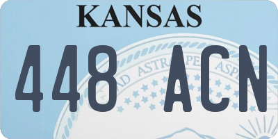 KS license plate 448ACN