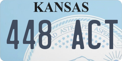 KS license plate 448ACT