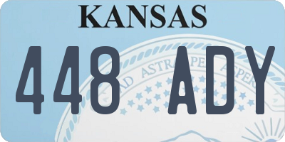 KS license plate 448ADY