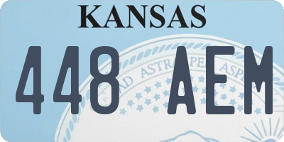 KS license plate 448AEM