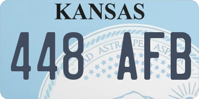 KS license plate 448AFB