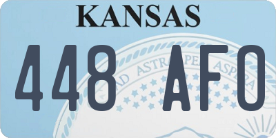 KS license plate 448AFO