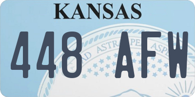KS license plate 448AFW