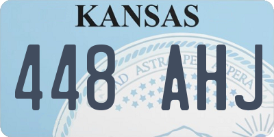 KS license plate 448AHJ