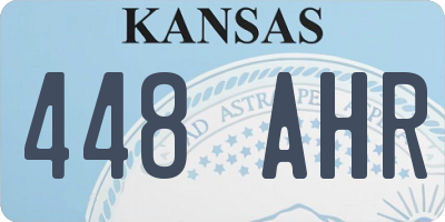 KS license plate 448AHR