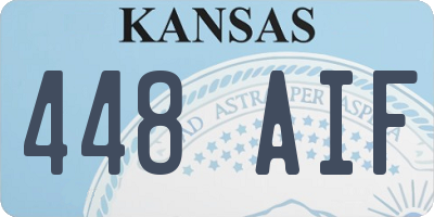 KS license plate 448AIF