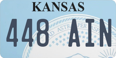 KS license plate 448AIN