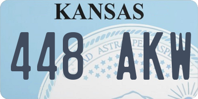 KS license plate 448AKW