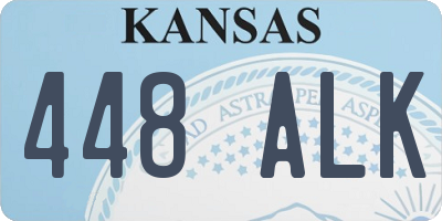 KS license plate 448ALK