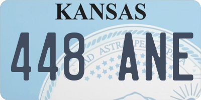 KS license plate 448ANE