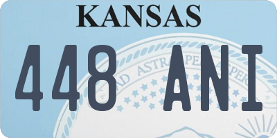KS license plate 448ANI