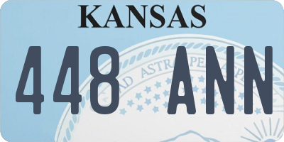 KS license plate 448ANN