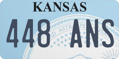 KS license plate 448ANS