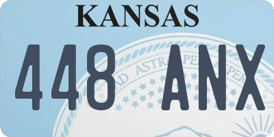 KS license plate 448ANX