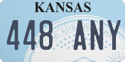 KS license plate 448ANY