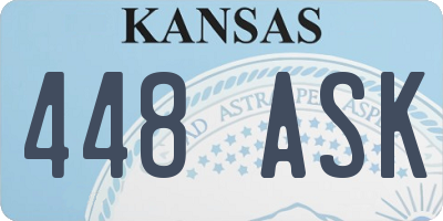 KS license plate 448ASK