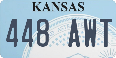KS license plate 448AWT