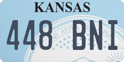 KS license plate 448BNI