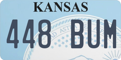 KS license plate 448BUM