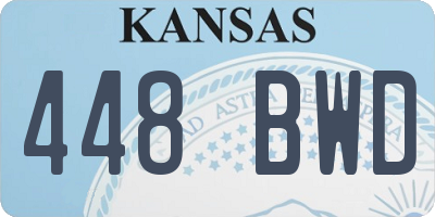 KS license plate 448BWD