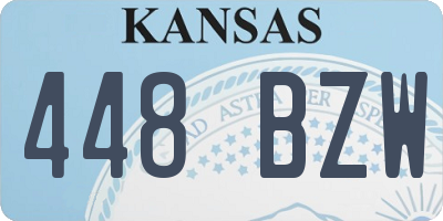 KS license plate 448BZW